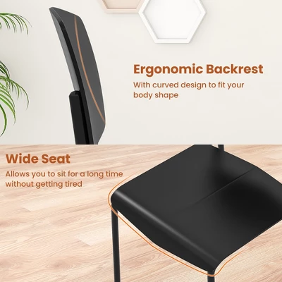 Tangkula Dining Chair Set Of 2 W/Ergonomic Backrest & Wide Seat Stackable Kitchen Chairs 2 Tangkula Dining Chair Set Of 2 W/Ergonomic Backrest & Wide Seat Stackable Kitchen Chairs - Image 2