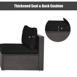 Tangkula 2PCS Patio Sectional Armless Sofas Outdoor Rattan Furniture Set W/ Cushions Black 15 Tangkula 2PCS Patio Sectional Armless Sofas Outdoor Rattan Furniture Set W/ Cushions Black -Tangkula Shop GUEST f5e36c0b 9405 4de7 a40e 6d20da503d14