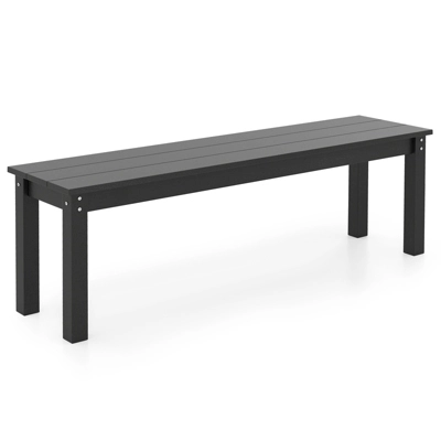Tangkula 55" HDPE Outdoor Bench - Weatherproof Backless Garden Seating 9 Tangkula 55" HDPE Outdoor Bench - Weatherproof Backless Garden Seating - Image 9