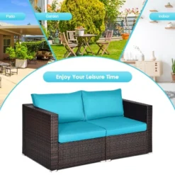 Tangkula 2PCS Rattan Corner Sofa Set Patio Outdoor Furniture Set W/ 4 Blue Cushions 12 Tangkula 2PCS Rattan Corner Sofa Set Patio Outdoor Furniture Set W/ 4 Blue Cushions -Tangkula Shop GUEST f5f77c80 aee3 41ec 9f76 f9099eba999d 1