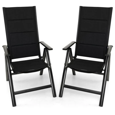 Tangkula Set Of 2 Patio Folding Chairs Lightweight Outdoor Dining Chairs W/ Padded Seat 10 Tangkula Set Of 2 Patio Folding Chairs Lightweight Outdoor Dining Chairs W/ Padded Seat - Image 10