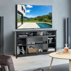 Tangkula 58" TV Stand Entertainment Console Center W/ Adjustable Open Shelves Up To 65" 9 Tangkula 58" TV Stand Entertainment Console Center W/ Adjustable Open Shelves Up To 65" -Tangkula Shop GUEST f633d7f4 e559 4983 b360 b3416169b453