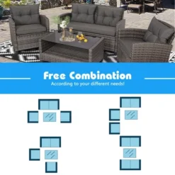 Tangkula 8PCS Rattan Patio Conversation Set Cushioned Outdoor Furniture Set -Tangkula Shop GUEST f63c8c73 56e6 4e79 9f3d c62ed29b0d89