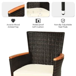 Tangkula 7-Piece Outdoor Rattan Dining Set - Acacia Wood Table & 6 Stackable Chairs 15 Tangkula 7-Piece Outdoor Rattan Dining Set - Acacia Wood Table & 6 Stackable Chairs -Tangkula Shop GUEST f6512cfb 107d 42ef b06b c839cee3dc71