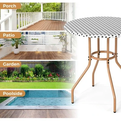 Tangkula 3-Piece French Bistro Set: Outdoor Wicker Table and 2 Chairs 9 Tangkula 3-Piece French Bistro Set: Outdoor Wicker Table and 2 Chairs - Image 9