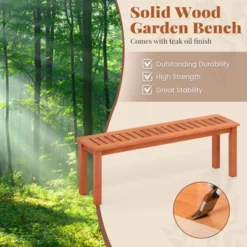 Tangkula Solid Wood Outdoor Bench - Backless Slatted Dining Seat -Tangkula Shop GUEST f7795d5c 7bdc 4f92 bfe4 a0d5cfad4cbf