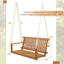Tangkula 2-Person Acacia Wood Outdoor Porch Swing Patio Hanging Bench Chair Natural 16 Tangkula 2-Person Acacia Wood Outdoor Porch Swing Patio Hanging Bench Chair Natural -Tangkula Shop GUEST f7fa07c6 05b3 4c8f b3ef 7df03a4e26b3