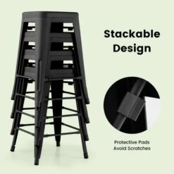 Tangkula 24" Set Of 4 Tolix Style Barstool Counter Height Metal Bar Stool Stackable Chair Black 13 Tangkula 24" Set Of 4 Tolix Style Barstool Counter Height Metal Bar Stool Stackable Chair Black -Tangkula Shop GUEST f8460d24 14ac 4b80 8f9c 83cfb888f7d3