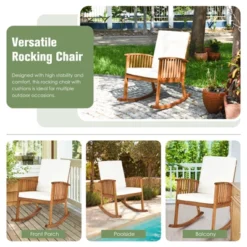 Tangkula Acacia Wood Patio Rocking Chair with Comfortable Seat & Back Cushions 12 Tangkula Acacia Wood Patio Rocking Chair with Comfortable Seat & Back Cushions -Tangkula Shop GUEST f89a553f 32c9 4a13 bc53 d545494bfdd2