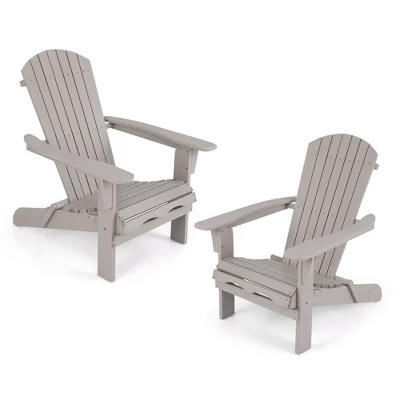 Tangkula Folding Adirondack Chair Set of 2 - Durable Fir Wood Outdoor Lounge 10 Tangkula Folding Adirondack Chair Set of 2 - Durable Fir Wood Outdoor Lounge - Image 10