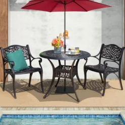 Tangkula 3-Piece Cast Aluminum Patio Bistro Set with Umbrella Hole 10 Tangkula 3-Piece Cast Aluminum Patio Bistro Set with Umbrella Hole -Tangkula Shop GUEST f98583c3 e4d5 46a1 b41e 849672474fd7