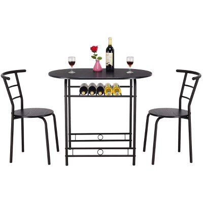 Tangkula 3 PCS Kitchen Dining Set Compact Bistro Pub 2 Chairs & Table 4 Tangkula 3 PCS Kitchen Dining Set Compact Bistro Pub 2 Chairs & Table - Image 4