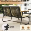 Tangkula 4-Piece Wicker Patio Furniture Set: Outdoor Conversation Set with Acacia Wood Armrests and Glass Table