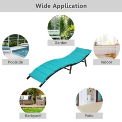 Tangkula 2PCS Outdoor Patio Rattan Wicker Lounge Chair Chaise Folding W/Cushions Turquoise 12 Tangkula 2PCS Outdoor Patio Rattan Wicker Lounge Chair Chaise Folding W/Cushions Turquoise -Tangkula Shop GUEST f9e4c010 7e7f 41d5 9542 90dd2f48f4ae