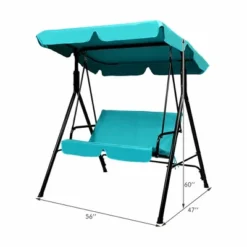 Tangkula Blue Outdoor Swing Canopy Patio Swing Chair 2-Person Canopy Hammock -Tangkula Shop GUEST fa045d0b b967 4694 a186 1b5d22bf91b5