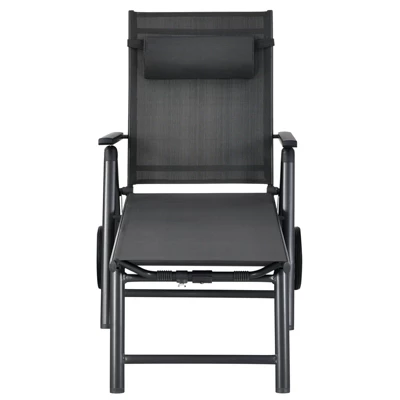 Tangkula 2 PCS Folding Outdoor Lounge Chair Set with Wheels & Adjustable Backrest 5 Tangkula 2 PCS Folding Outdoor Lounge Chair Set with Wheels & Adjustable Backrest - Image 5