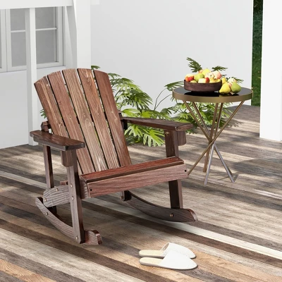 Tangkula Kids Adirondack Rocking Chair - Solid Wood Outdoor Porch Rocker 2 Tangkula Kids Adirondack Rocking Chair - Solid Wood Outdoor Porch Rocker - Image 2