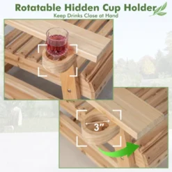 Tangkula 1PC/2PCS Outdoor Fir Wood Rocking Chair Outdoor Glider Chair With Rotatable Hidden Cup Holder And Curved Seat -Tangkula Shop GUEST fa928b31 0f0e 4cf1 9b69 78c4dbdc576f