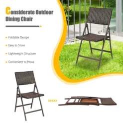 Tangkula 2 PCS Folding Rattan Patio Chairs - Outdoor Wicker Dining 13 Tangkula 2 PCS Folding Rattan Patio Chairs - Outdoor Wicker Dining -Tangkula Shop GUEST faea2b42 0297 45fb a0b0 d6e0f5c6682c
