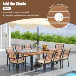 Tangkula 9-Piece Outdoor Acacia Wood Dining Set with 8 Cushioned Armchairs 10 Tangkula 9-Piece Outdoor Acacia Wood Dining Set with 8 Cushioned Armchairs -Tangkula Shop GUEST fafe2c07 dede 4e94 92c5 a89a3febe4c3