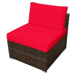 Tangkula 5-Piece Outdoor Rattan Wicker Sofa Set Lounge Chair With Red Cushions -Tangkula Shop GUEST fba63f10 8415 4e34 9c18 1e3a4dca953b