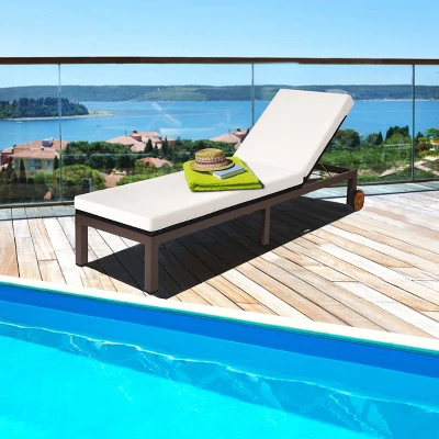 Tangkula 2PCS Patio Adjustable Rattan Recliner Chaise Lounge Chair W/ Cushion Wheels 1 Tangkula 2PCS Patio Adjustable Rattan Recliner Chaise Lounge Chair W/ Cushion Wheels