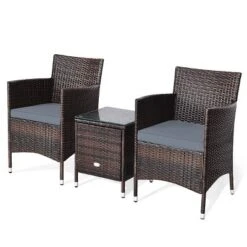 Tangkula 3-Piece Patio Wicker Rattan Furniture Set Conversation Sofa Set W/Coffee Table Grey 15 Tangkula 3-Piece Patio Wicker Rattan Furniture Set Conversation Sofa Set W/Coffee Table Grey -Tangkula Shop GUEST fc317cf4 cc70 4dc4 a976 bd0b6ca0e803