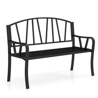 Tangkula 51" Metal Garden Bench - Heavy Duty Outdoor Patio Loveseat 9 Tangkula 51" Metal Garden Bench - Heavy Duty Outdoor Patio Loveseat - Image 9