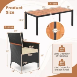 Tangkula 9 PCS Patio Dining Set For 8 Large Conversation Set W/ Umbrella Hole Seat Cushion 17 Tangkula 9 PCS Patio Dining Set For 8 Large Conversation Set W/ Umbrella Hole Seat Cushion -Tangkula Shop GUEST fc72c1fe cbcc 46cf af80 f0676803150a