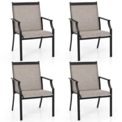 Tangkula Set of 4 Patio Dining Chairs with Ergonomic Curved Backrest -Tangkula Shop GUEST fcbb2c81 2189 482f aef6 ae858c91118b