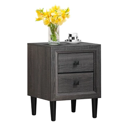 Tangkula 2PCS 2 Drawers Nightstand Bedside End Table Storage Display Bedroom 3 Tangkula 2PCS 2 Drawers Nightstand Bedside End Table Storage Display Bedroom - Image 3