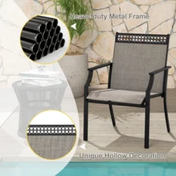 Tangkula Patio Dining Chairs Set Of 4 All Weather Outdoor Chairs W/ High Back & Armrests -Tangkula Shop GUEST fd0a7ae5 f26f 4e43 a7a8 0e664e9671f3