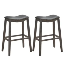 Tangkula Set Of 2 Saddle Bar Stools Bar Height Kitchen Chairs W/ Rubber Wood Legs -Tangkula Shop GUEST fd4d1cd4 071a 40b9 b5f9 1c525bd595a0