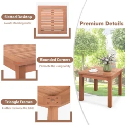 Tangkula 2PCS Outdoor Adirondack Side Table 18" Square End Table W/ Slatted Tabletop -Tangkula Shop GUEST fd518bd7 1948 46ce bd23 0082e24a1690