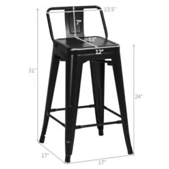 Tangkula Set Of 4 Metal Bar Stools 24" Industrial Chair Low Back Black -Tangkula Shop GUEST fdc8fa18 236d 4659 ad10 50470a6fb32a