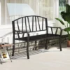 Tangkula 51" Metal Garden Bench - Heavy Duty Outdoor Patio Loveseat