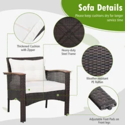 Tangkula 3PCS Patio Conversation Furniture Set PE Rattan Sofa Set W/Wood Top Table 13 Tangkula 3PCS Patio Conversation Furniture Set PE Rattan Sofa Set W/Wood Top Table -Tangkula Shop GUEST fe2b7f96 3ad4 43b1 8761 dd7c5bf860bc