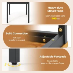 Tangkula 7 PCS Outdoor Dining Set For 6 Acacia Wood Rectangular Table & 6 Armless Chairs -Tangkula Shop GUEST fe4f89a1 135d 4a4e 9605 00c02e7d12ba