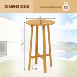 Tangkula 24" Bar Height Table W/ Footrest Patio Bistro Table For Indoors Outdoors -Tangkula Shop GUEST ff370955 2fc3 452b 9385 64dfb4a9706a