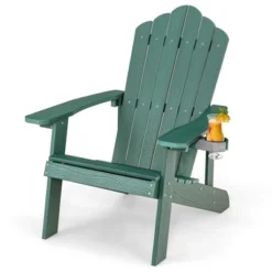Tangkula Patio HIPS Outdoor Weather Resistant Slatted Chair Adirondack Chair W/ Cup Holder -Tangkula Shop GUEST fffe3f13 e05b 4c0c 87ee c97ca994e941